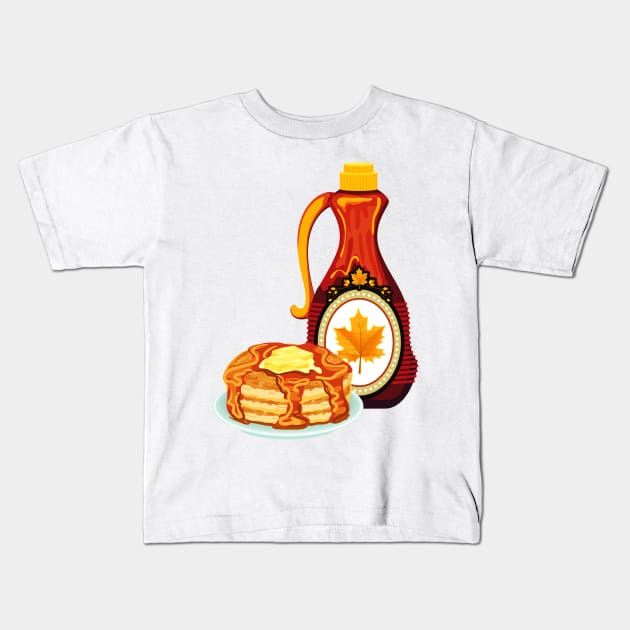 Pancake Syrup Kids T-Shirt by SWON Design